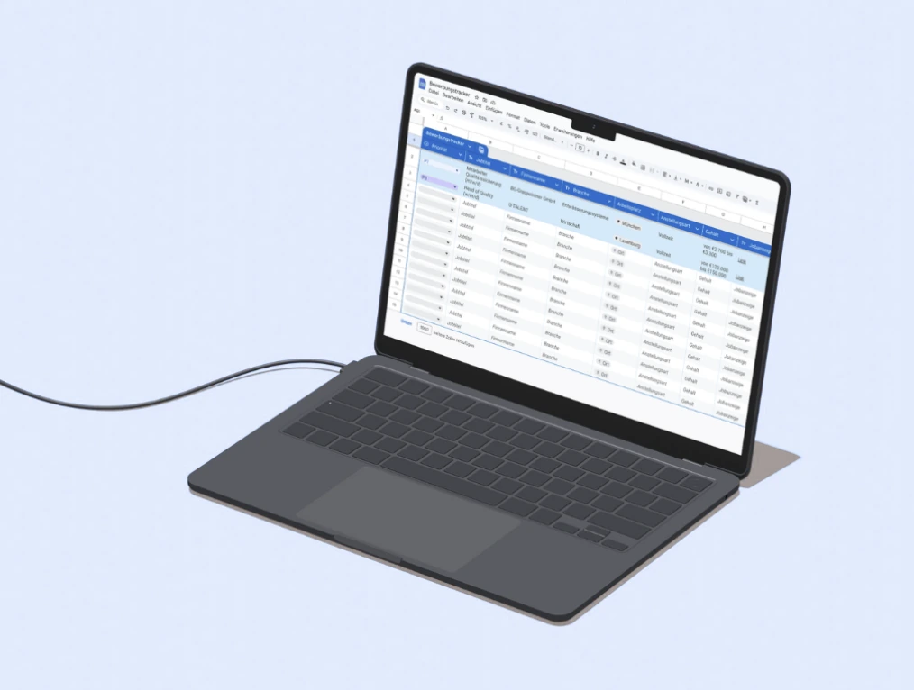 Bewerbungstracker auf einem Laptop